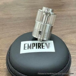 Empire V Style RTA Rebuildable Tank Atomizer with knurling Surface - Silver, 23mm Diameter