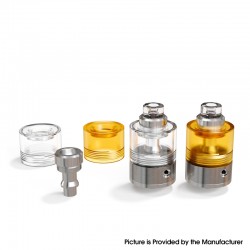 SXK Replacement Short Tank Tube Kit for SXK Empire V Style RTA Atomizer - Translucent + Brown, PEI + PMMA (2 PCS)