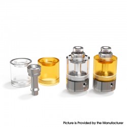 SXK Replacement Long Tank Tube Kit for SXK Empire V Style RTA Atomizer - Translucent + Brown, PEI + PMMA (2 PCS)
