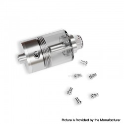 SXK Empire V Style RTA Rebuildable Tank Atomizer - Silver, 3.5ml, Air Pin 0.8 / 1 / 1.2 / 1.4 / 1.6 / 1.8 / 2.0mm, 23mm Diameter