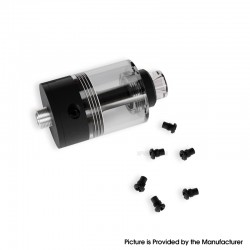 SXK Empire V Style RTA Rebuildable Tank Atomizer - Black, 3.5ml, Air Pin 0.8 / 1 / 1.2 / 1.4 / 1.6 / 1.8 / 2.0mm, 23mm Diameter