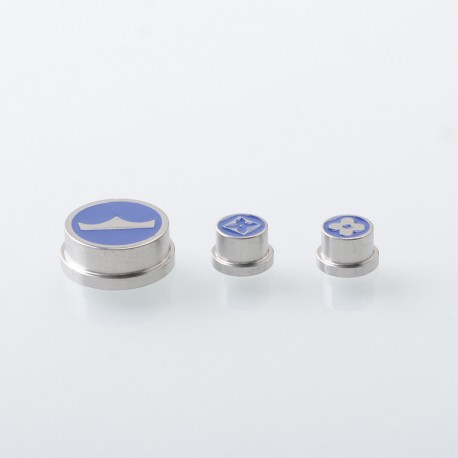 Rekavape Replacement Button Set for BMM.38 Aio Style Mod - Blue, Monarchy Pattern (3 PCS)