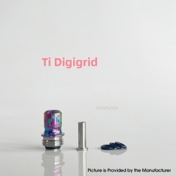 Rekavape Mission XV ARC Style Boro BB Drip Tip Set for BB / Billet Boro Mod - Digigrid, Titanium + Stainless Steel