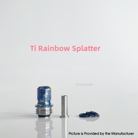 Rekavape Mission XV ARC Style Boro BB Drip Tip Set for BB / Billet Boro Mod - Rainbow Splatter, Titanium + Stainless Steel