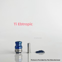 Rekavape Mission XV KB2 Style Boro BB Drip Tip Set for BB / Billet Boro Mod - Ebtropic, Titanium + Stainless Steel