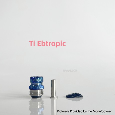 Rekavape Mission XV Mini Nuke V2 Style Boro BB Drip Tip Set for BB / Billet Boro Mod - Ebtropic, Titanium + Stainless Steel