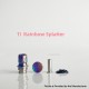 Rekavape Mission XV Arc Style Integrated Drip Tip + Fire Button Set for dotMod dotAIO V2 Pod - Rainbow Splatter, Titanium + SS