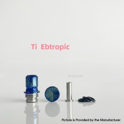 Rekavape Mission XV Arc Style Integrated Drip Tip + Fire Button Set for dotMod dotAIO V2 Pod - Ebtropic, Titanium + SS