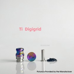Rekavape Mission XV KB2 Style Integrated Drip Tip + Fire Button Set for dotMod dotAIO V2 Pod - Digigrid, Titanium + SS