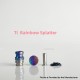 Rekavape Mission XV KB2 Style Integrated Drip Tip + Fire Button Set for dotMod dotAIO V2 Pod - Rainbow Splatter, Titanium + SS
