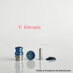 Rekavape Mission XV KB2 Style Integrated Drip Tip + Fire Button Set for dotMod dotAIO V2 Pod - Ebtropic, Titanium + SS