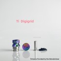 Rekavape Mission XV Mini Nuke V2 Style Integrated Drip Tip + Fire Button Set for dotMod dotAIO V2 Pod - Digigrid, Titanium + SS
