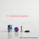 Rekavape Mission XV Mini Nuke V2 Style Integrated Drip Tip + Fire Button Set for dotAIO V2 Pod - Rainbow Splatter, Titanium + SS