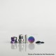 Rekavape Mission XV Mini Nuke V2 Style Integrated Drip Tip + Fire Button Set for dotAIO V2 Pod - Rainbow Splatter, Titanium + SS