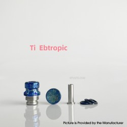Rekavape Mission XV Mini Nuke V2 Style Integrated Drip Tip + Fire Button Set for dotMod dotAIO V2 Pod - Ebtropic, Titanium + SS