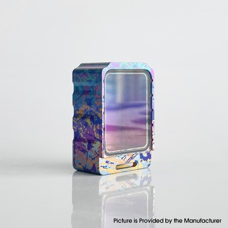 Rekavape PRC Style Boro Tank for SXK BB / Billet AIO Box Mod Kit - Rainbow Splatter, Titanium