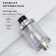 SXK CloudOneX Cloud One X Style RTA Rebuildable Tank Atomizer - Silver, 3.3ml, Air Pin 0.8, 1.2, 1.5, 2.0, 2.5, 2.8mm, 22mm Dia