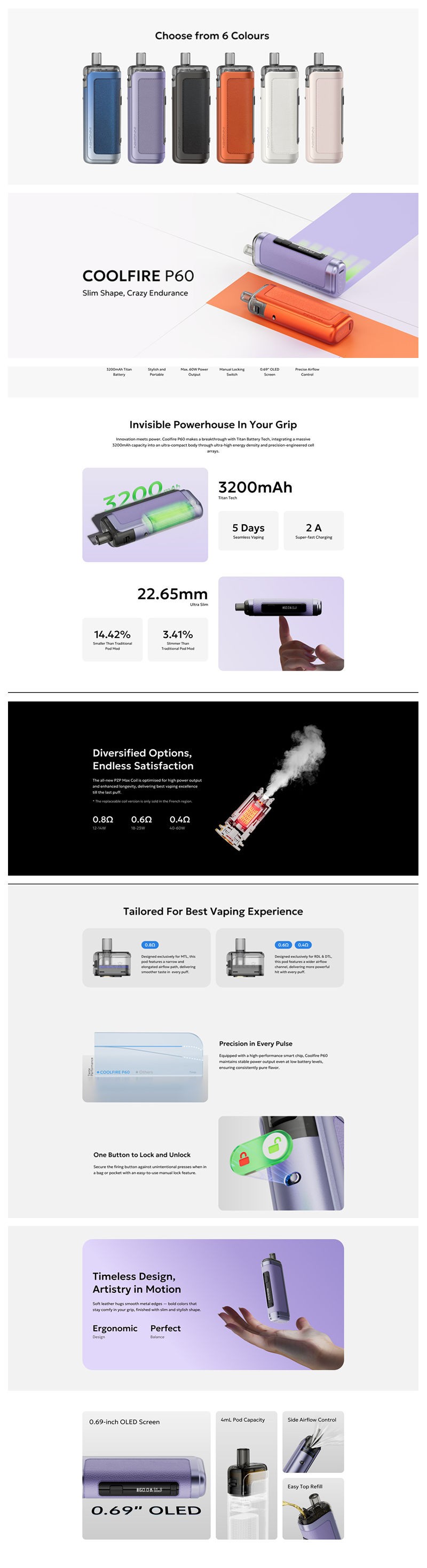 Authentic Innokin Coolfire P60 60W Pod System Kit