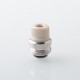Mission TIPS V2 Style Boro BB Drip Tip Set for BB / Billet Boro Mod - Silver + Beige, Stainless Steel + PEEK