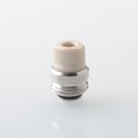 Mission TIPS V2 Style Boro BB Drip Tip Set for BB / Billet Boro Mod - Silver + Beige, Stainless Steel + PEEK