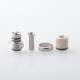 Mission TIPS V2 Style Boro BB Drip Tip Set for BB / Billet Boro Mod - Silver + Beige, Stainless Steel + PEEK