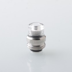 Mission TIPS V2 Style Boro BB Drip Tip Set for BB / Billet Boro Mod - Silver + Translucent, Stainless Steel + PC