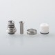 Mission TIPS V2 Style Boro BB Drip Tip Set for BB / Billet Boro Mod - Silver + White, Stainless Steel + POM