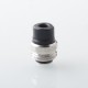 Mission TIPS V2 Style Boro BB Drip Tip Set for BB / Billet Boro Mod - Silver + Black, Stainless Steel + POM
