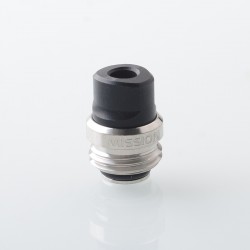 Mission TIPS V2 Style Boro BB Drip Tip Set for BB / Billet Boro Mod - Silver + Black, Stainless Steel + POM