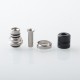 Mission TIPS V2 Style Boro BB Drip Tip Set for BB / Billet Boro Mod - Silver + Black, Stainless Steel + POM