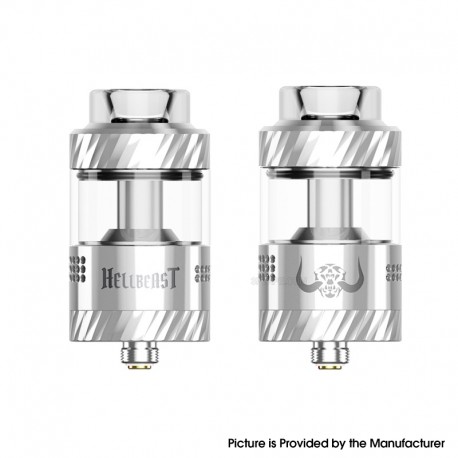 [Ships from Bonded Warehouse] Authentic Hellvape Hellbeast RTA Tank Atomizer - Silver, 4.5ml, 25mm Diameter