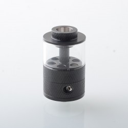 Empire V Style RTA Rebuildable Tank Atomizer with knurling Surface - Black, 23mm Diameter