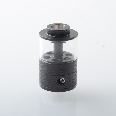 Empire V Style RTA Rebuildable Tank Atomizer with knurling Surface - Black, 23mm Diameter
