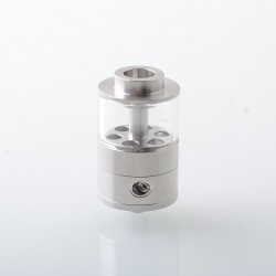 Empire V Style RTA Rebuildable Tank Atomizer with Blank Surface - Silver, 23mm Diameter