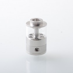 Empire V Style RTA Rebuildable Tank Atomizer with knurling Surface - Silver, 23mm Diameter