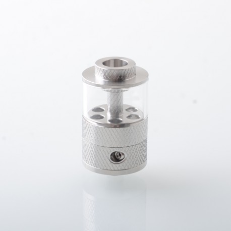 Empire V Style RTA Rebuildable Tank Atomizer with knurling Surface - Silver, 23mm Diameter