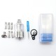 SXK Bastard V2 Style RTA Rebuildable Tank Atomizer - Silver, 316SS + Acrylic, 3.5ml, Air Pins 1, 1.2, 1.5, 2, 2.5, 3mm, 22mm