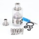 SXK Bastard V2 Style RTA Rebuildable Tank Atomizer - Silver, 316SS + Acrylic, 3.5ml, Air Pins 1, 1.2, 1.5, 2, 2.5, 3mm, 22mm
