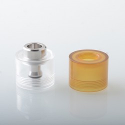SXK Replacement Short Tank Tube Kit for SXK Empire V Style RTA Atomizer - Translucent + Brown, PEI + PMMA (2 PCS)