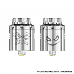[Ships from Bonded Warehouse] Authentic Hellvape Dead Rabbit 3 RDA Atomizer - Shiny Silver, Dual Coil, with BF Pin, 24mm