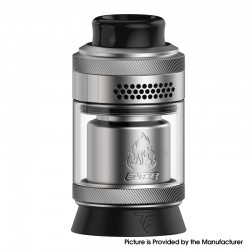 Authentic Thunder Cloud Blaze Solo 2 RTA Rebuildable Tank Atomizer - Silver, 3.5ml / 5.5ml, 25mm Diameter