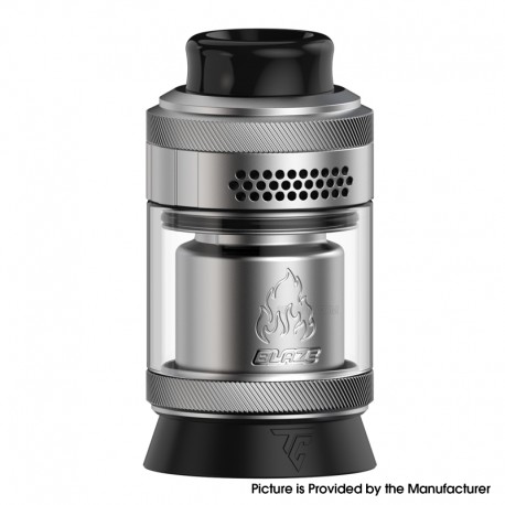 Authentic Thunder Cloud Blaze Solo 2 RTA Rebuildable Tank Atomizer - Silver, 3.5ml / 5.5ml, 25mm Diameter