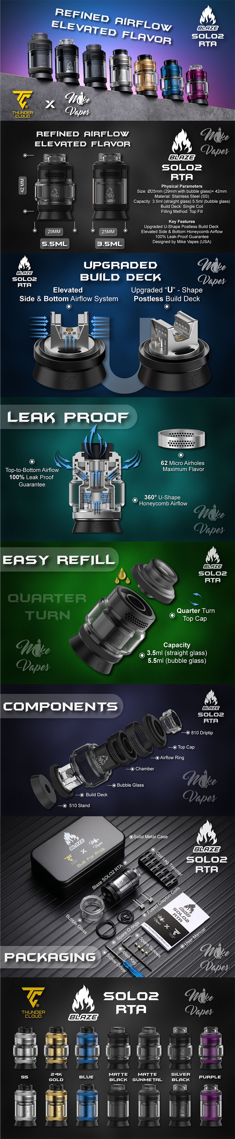 Thunder Cloud Blaze Solo 2 RTA Rebuildable Tank Atomizer