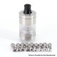 SXK VWM Intensa Style RTA Atomizer - Silver + Translucent, 316SS + PCTG, 5.2ml, 10 PCS Air Pins, 22mm Diameter
