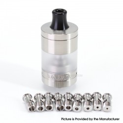 SXK VWM Intensa Style RTA Atomizer - Silver + Translucent, 316SS + PCTG, 5.2ml, 10 PCS Air Pins, 22mm Diameter