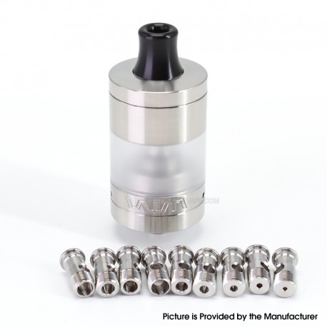 SXK VWM Intensa Style RTA Atomizer - Silver + Translucent, 316SS + PCTG, 5.2ml, 10 PCS Air Pins, 22mm Diameter