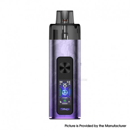 [Ships from Bonded Warehouse] Authentic Uwell Typhos 45W Pod System Kit - Polar Purple, 2000mAh, 5~45W, 6ml, 0.3ohm / 0.6ohm