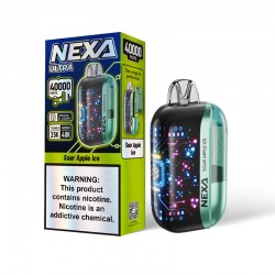 [Ships from Bonded Warehouse] Authentic Nexa Ultra Disposable Vape Kit 800mAh 20ml 40000 Puffs Sour Apple Ice 50mg