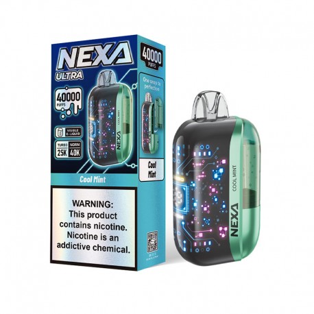 [Ships from Bonded Warehouse] Authentic Nexa Ultra Disposable Vape Kit 800mAh 20ml 40000 Puffs Cool Mint 50mg