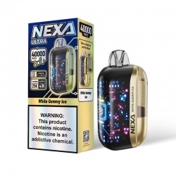 [Ships from Bonded Warehouse] Authentic Nexa Ultra Disposable Vape Kit 800mAh 20ml 40000 Puffs White Gummy Ice 50mg